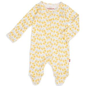 Magnetic Me Yellow Lemon-Print Footed One-Piece